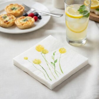 distelroos-mijn-stijl-Servetten-Bloem-Craspedia-geel