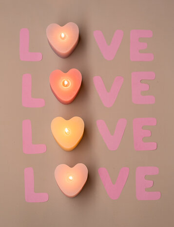 distelroos-Rustik-Lys-kaars-Sculpture-Hart-rose