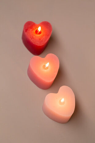 distelroos-Rustik-Lys-kaars-Sculpture-Hart-Fuchsia