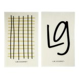 Lie Gourmet - Vaatdoek wit/geel set van 2
