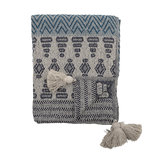 Bloomingville - Plaid Blauw zigzag