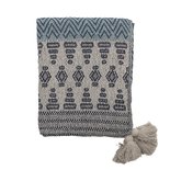Bloomingville - Plaid Blauw zigzag