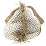 Mars & more - Tas jute katoen wit met rafels