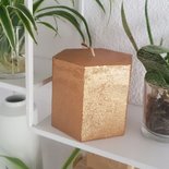 Rustik Lys - Kaars Hexagon koper metallic