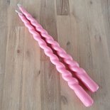 Rustik Lys - Outdoor kaars Swirl Candy pink