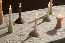 Rustik Lys - Kaars Sculpture Petal Dusty green