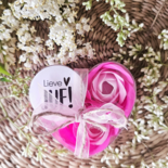 DistelRoos - Zeepbloemen Cotton candy, set van 3 - Lieve juf