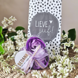 DistelRoos - Zeepbloemen Lavender, set van 3 - Bedankt voor het fijne schooljaar