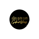 Cadeausticker 'Alles Gute zum Geburtstag' zwart, set van 3