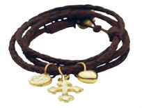 Lisbeth Dahl Copenhagen - Armband Bruin leer met brons