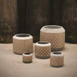 PTMD - Shane cream ceramic round Pot s