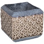 PTMD - Shane cream ceramic pot square tall s