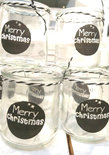(Op) de Maalzolder - Windlichtje Merry Christmas zwart