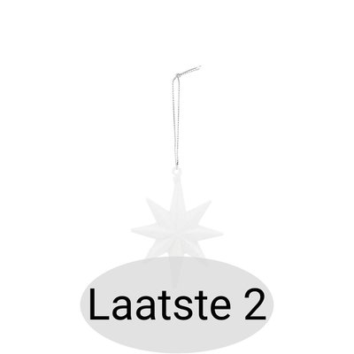 House Doctor - Ornament Ster Wit met glitter
