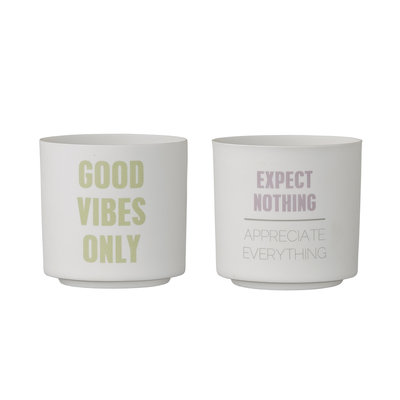 Bloomingville - Theelicht Good vibes s/2