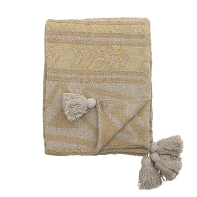 Bloomingville - Plaid Naturel / geel 24