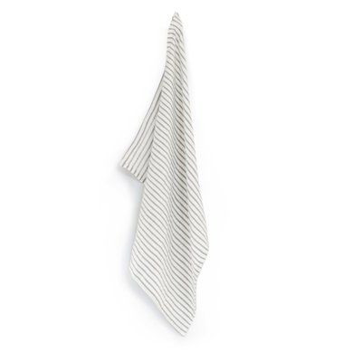 Puur lifestyle - Linnen theedoek Stripe grijs/wit