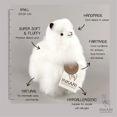 Inkari - Alpaca knuffel Ivoor S