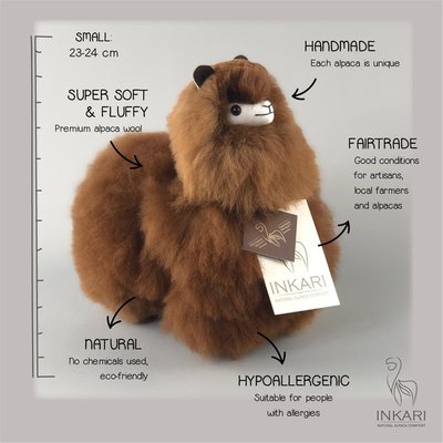 Inkari - Alpaca knuffel Choco cream S