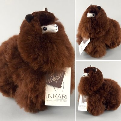 Inkari - Alpaca knuffel Chocolade S