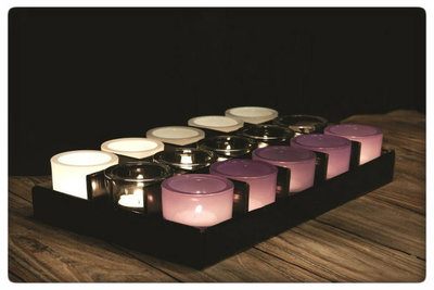 PTMD - gift set 15 small Glass pots in 3 colours