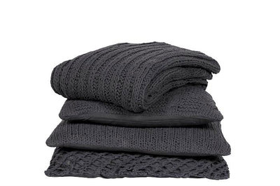 MrsBloom - Knitted throw Tours dark grey