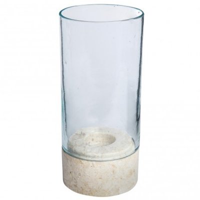 PTMD - Onyx cream Glass Marble candleholder round