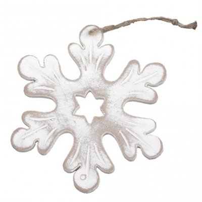 PTMD - Christmas wood white snowflake s