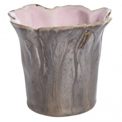 PTMD - Art pink ceramic Spring pot bronze xs