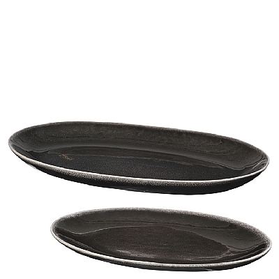 Broste Copenhagen - Nordic Coal Plate oval s/2