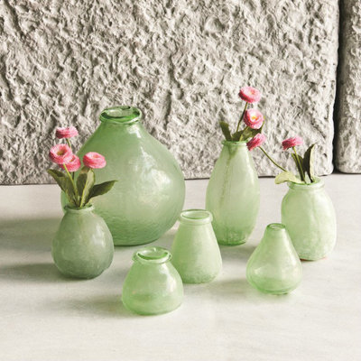 PTMD - Amora green Glass vase small