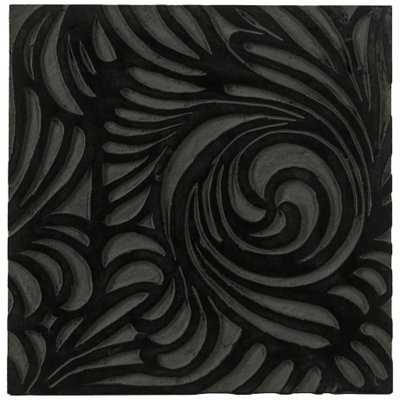 PTMD - Handcraft black wood panel flowers s