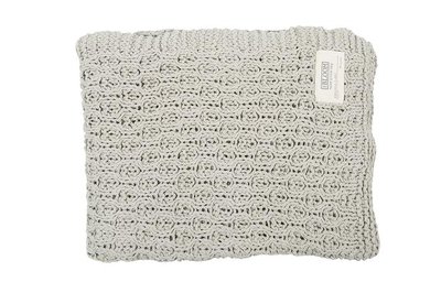 MrsBloom - Knitted Throw Narbonne light grey
