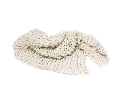 Natural Luxery - Grof gebreid wollen plaid offwhite
