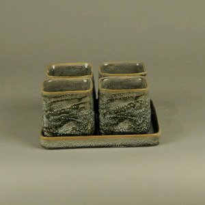 BRYNXZ - Set of plate and pots square cosy spring Grey