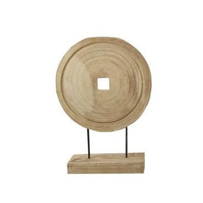 Houten wiel op voet Naturel