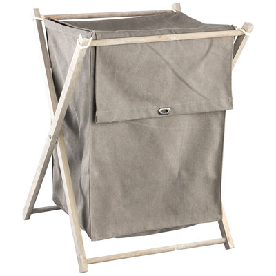 PTMD - Wasmand Zipp Taupe canvas mand ijzer