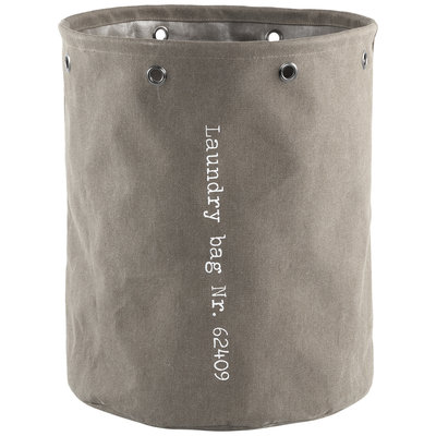 PTMD - Wasmand Zipp Taupe canvas rond