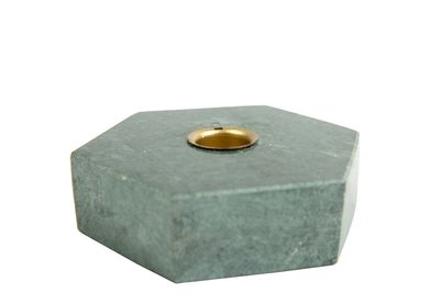 MrsBLOOM - Kandelaar Collin Hexagon Groen marmer