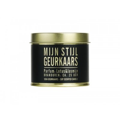Mijn Stijl - Geurkaars blik goud Cedar & vetiver