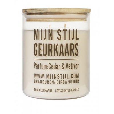 Mijn Stijl - Geurkaars XL White cedar & vetiver