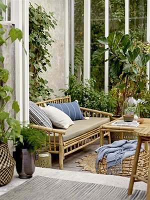 Bloomingville - Vloerkleed Blauw jute 200x80