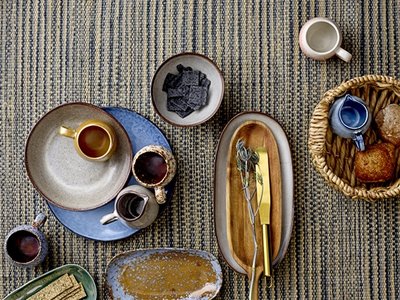 Bloomingville - Vloerkleed Blauw jute 200x80
