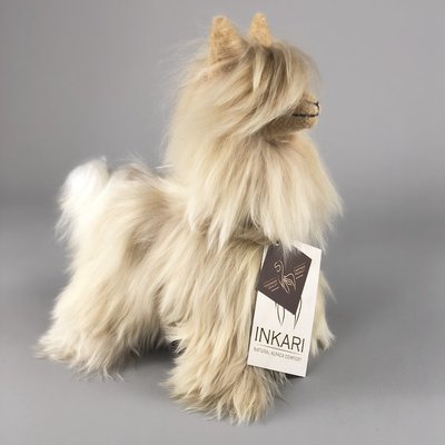 Inkari - Alpaca zachte knuffel Suri goud Small
