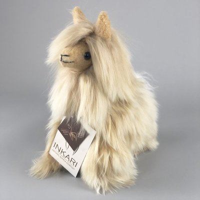 Inkari - Alpaca zachte knuffel Suri goud Small
