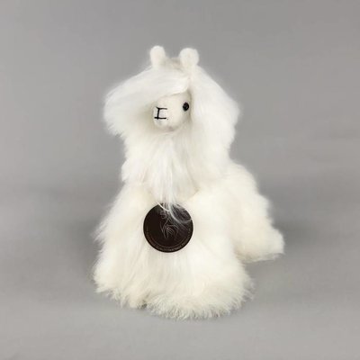 Inkari - Alpaca zachte knuffel Suri ivoor Small