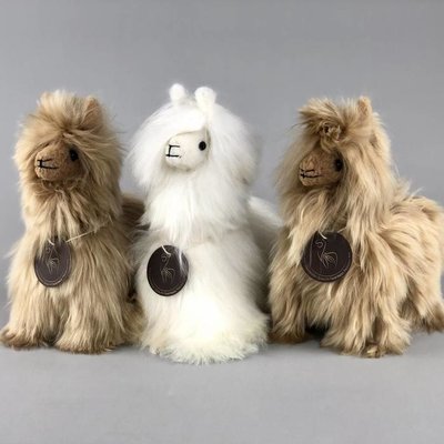 Inkari - Alpaca zachte knuffel Suri goud Small